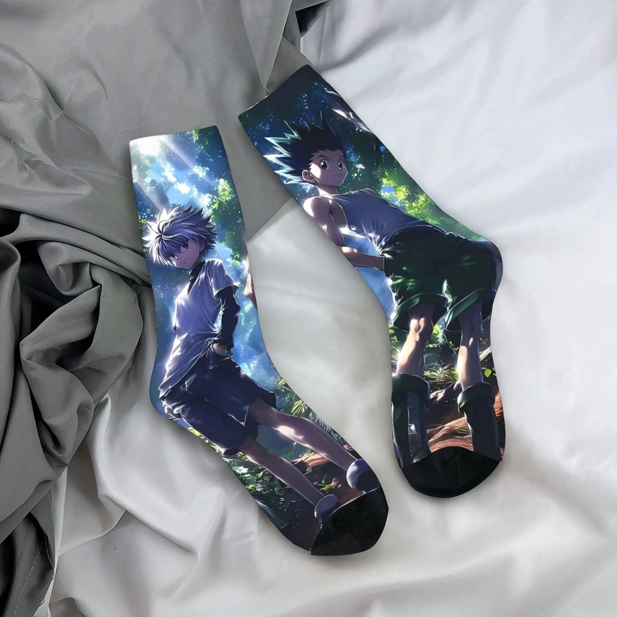 الرجال الجوارب أنيمي HXH غون كيلوا جوارب المضادة للبكتيريا لينة تنفس الجوارب الشتاء الجدة تصميم سكيت الجوارب