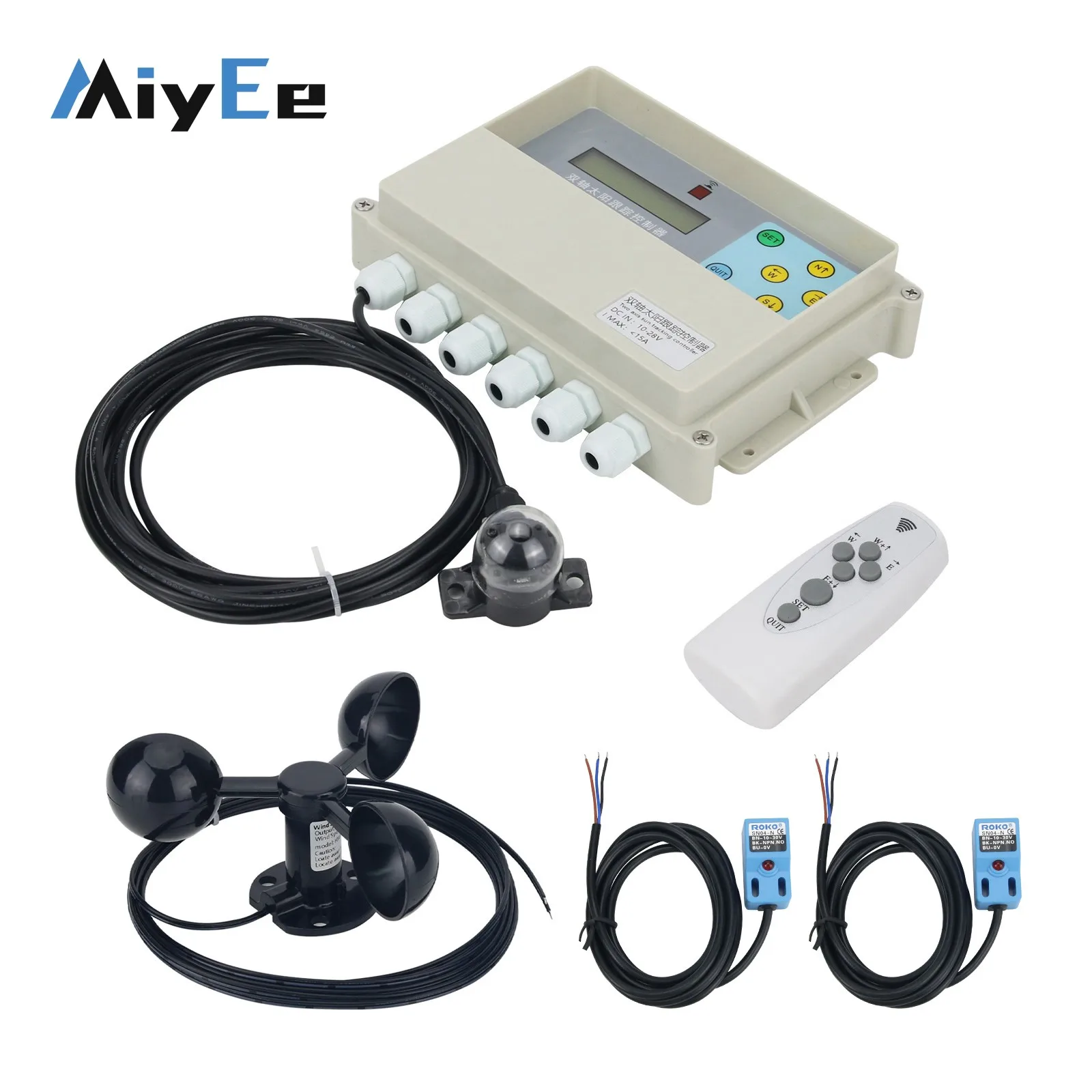 

Контроллер для двухосевого солнечного трекера + пульт дистанционного управления + датчик скорости ветра + 2 датчика приближения