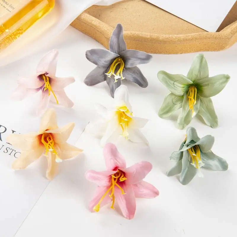 10/30 Stück Seidenlilien, künstliche Blumen für Hochzeit, Festival, Garten, Zuhause, Zimmer, Vase, Tischdekoration, Kranz, Scrapbook, DIY-Geschenkbox – Detail 4