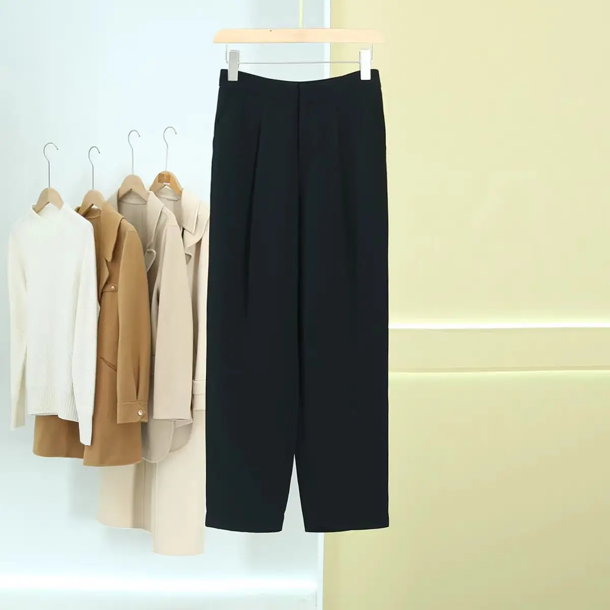 

Narrow Wide-leg Pants Women's Spring and Autumn New High-waisted Casual Suit Pants in 2025 Loose Straight-leg Pants