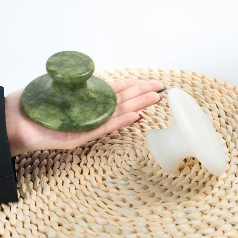Natural Jade Mushroom Head Massager Large Xiuyu Gua Sha Point Beauty Massage Stick Meridian Beauty Facial Care Massage Tool
