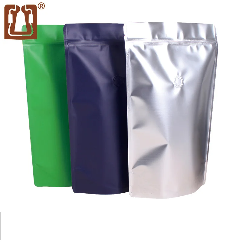 Zhanfei Packaging One Pound One-way Air Valve Coffee Bean Bag 10Pcs Self-contained Kraft Aluminum Foil Coffee Packaging Bag