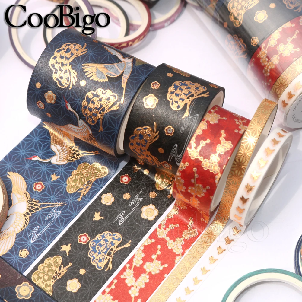 

5 rolls/box Retro Divine Crane Blue Washi Tape Set Chinese Style DIY Masking Tape Decorative Tapes for Handbook Gift Wrapping