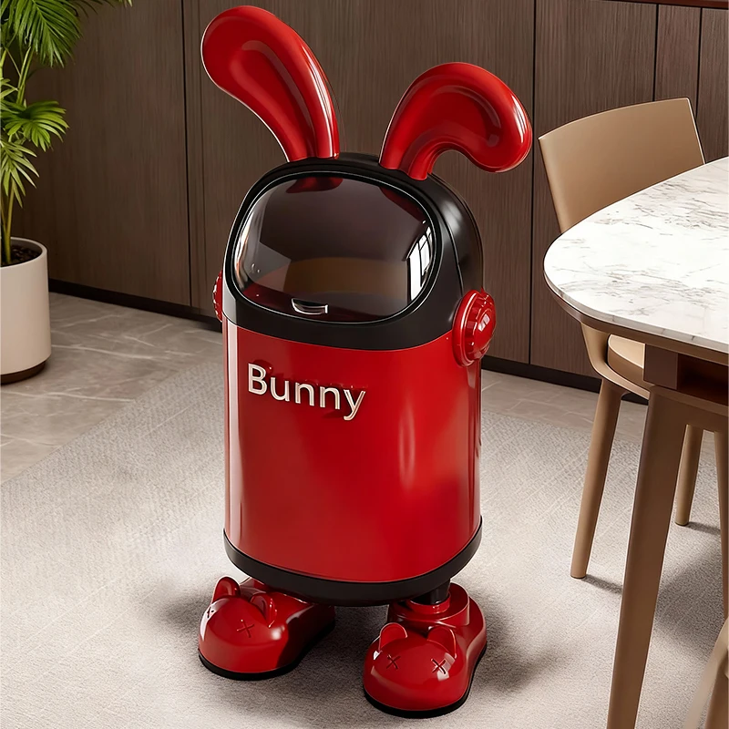 Creative Rabbit Trash Can Large Capacity Living Room Kitchen Bedroom Cute Cartoon Dustbin Kitchen Trash Can Garbage Can
