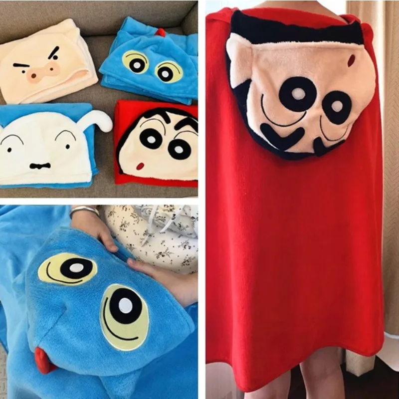 Cartoon Crayon Shin-chan Nohara Shinnosuke Shiro Animation Peripheral Secondary Cloak Creative Cute Warm Airconditioning Blanket