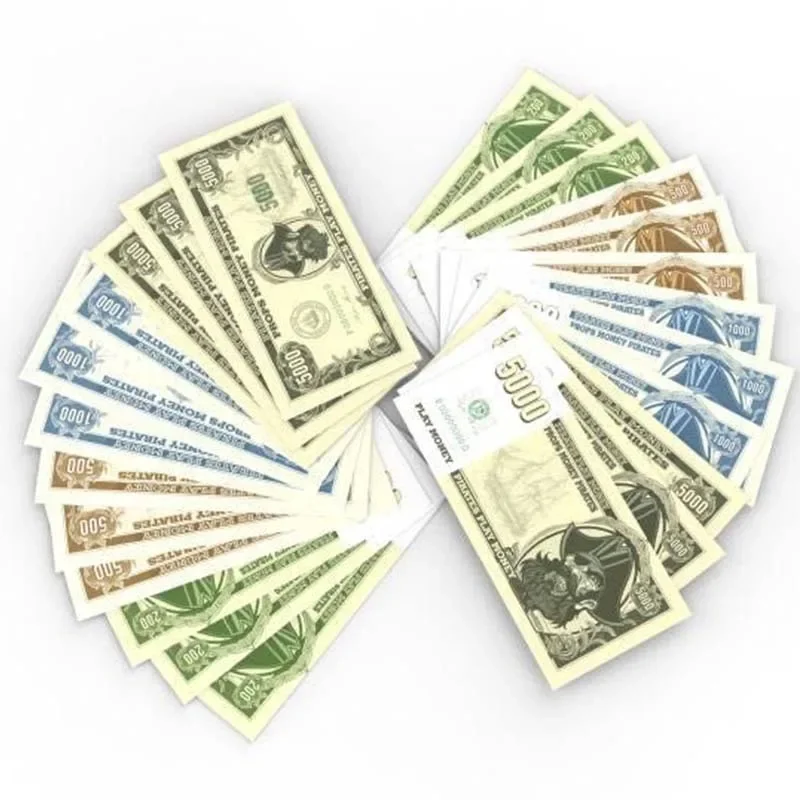 100 قطعة الأوراق النقدية العملة القراصنة الدعائم مهرجان ورقة المال الاطفال اللعب جديد قيمة الوجه الدعامة لعبة الأوراق النقدية ديكور المنزل للهالوين