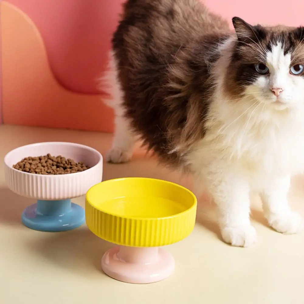 

Food Dispenser Dopamine Color Cat Bowl Creative Multi-use Dog Food Feeding Basin Non-slip Cute Pet High Footed Cup Bowl Kitten