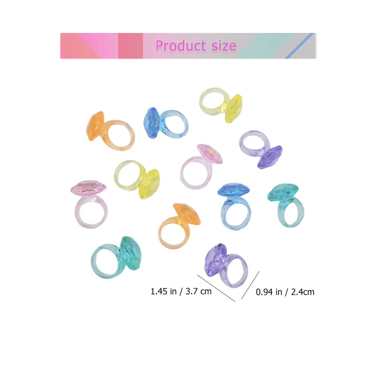 74 szt. Ozdobnych Pierścieni Akrylowych, Kolorowy Zestaw Pierścieni do Dekoracji Domu, Precyzyjne Wykonanie, Gładkie, Bez Zadziorów, Materiał Premium