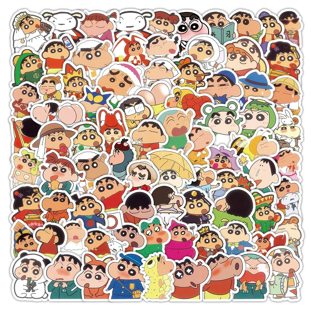 103PCS Cartoon Anime Crayon Shin Chan Stickers for Car Laptop Phone Stationery Decor Decals Waterproof Sticker Kids Toys Gifts
