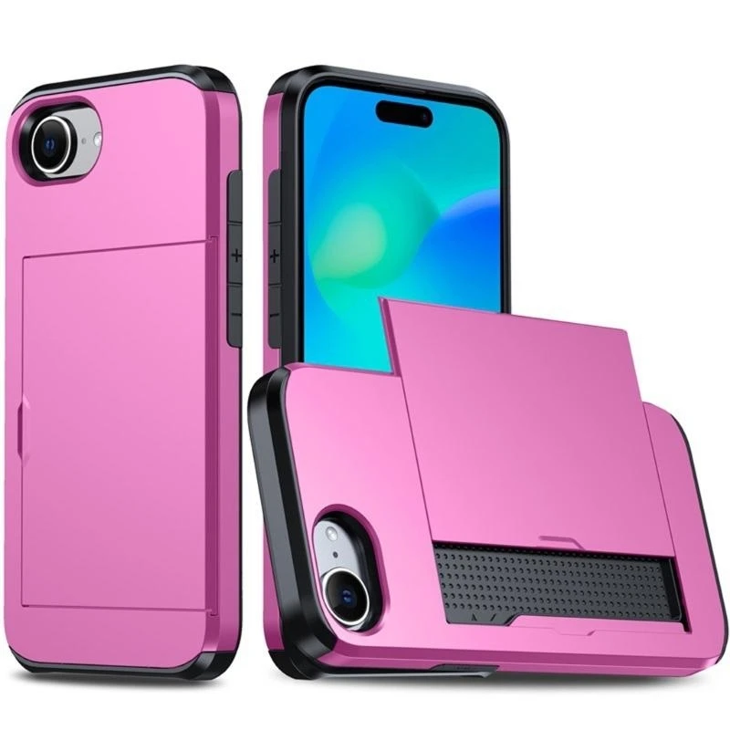 Phone Case Housing with Integrated Card Slot Double Layer Protective Wallet Skin