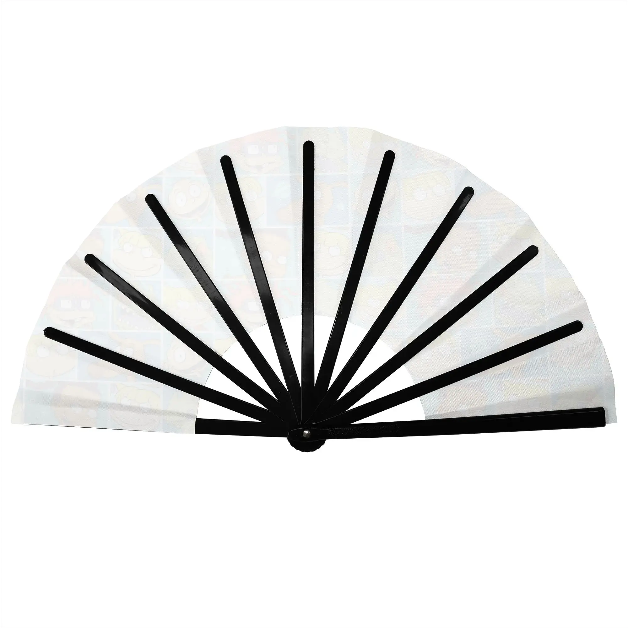 R-Rugrated Comic Mangas Stylish Hand Fan Men  Printed Polyester Fan Aesthetic Costume Prop Folding Fans For Sports Events Gift