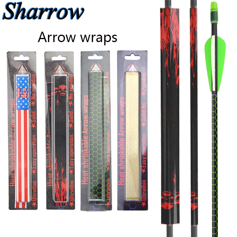 Archery Heat Shrinkable Arrow Wraps Arrow Shaft Sticker Easy Operation Bow and Arrow Universal DIY Pattern Accessorie 19.2*1.8cm