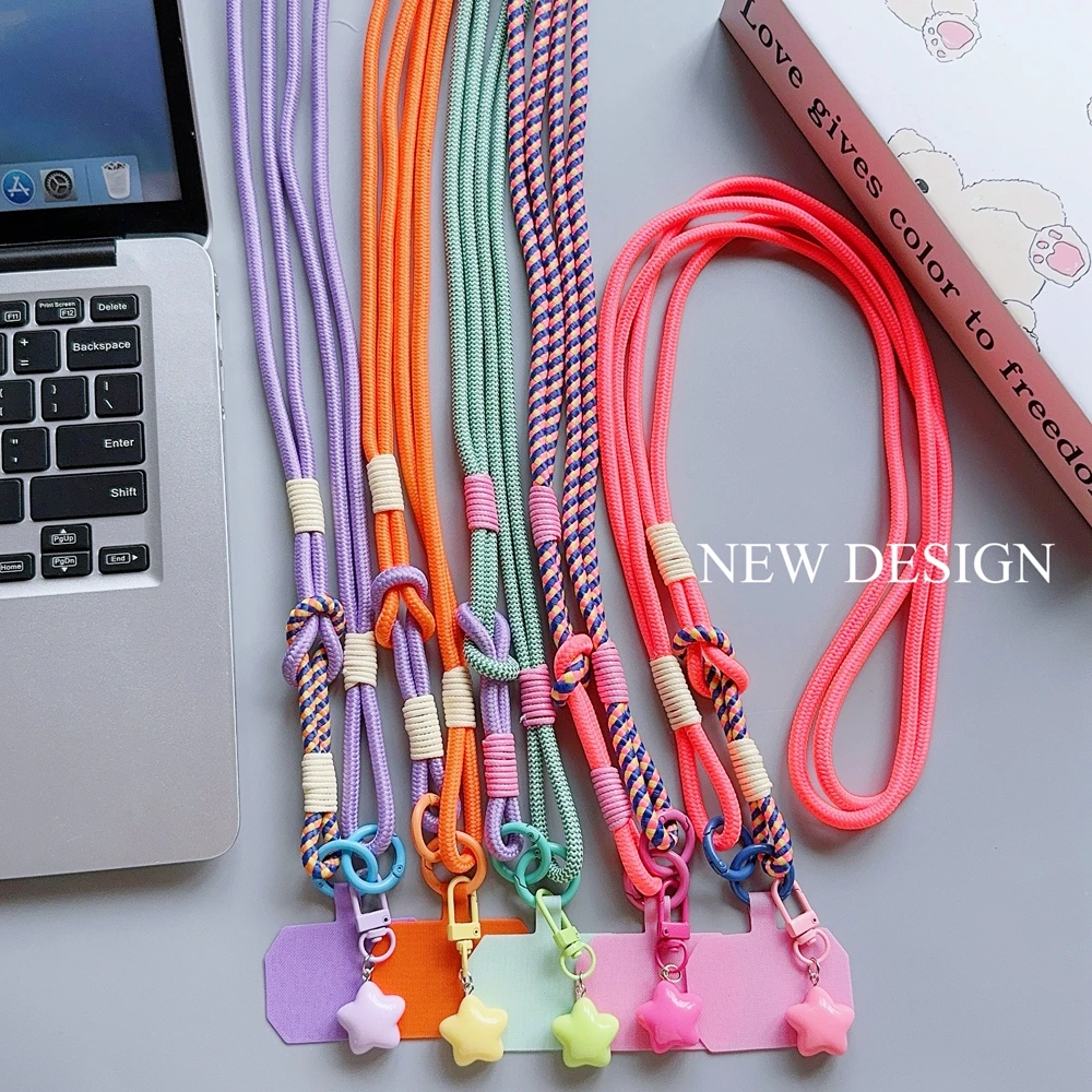 Korea Universal Cute Cartoon Phone Lanyard Strap Mobile Phone Hanging Rope Neck Straps Anti-lost Lanyards Cell Phone Accessories