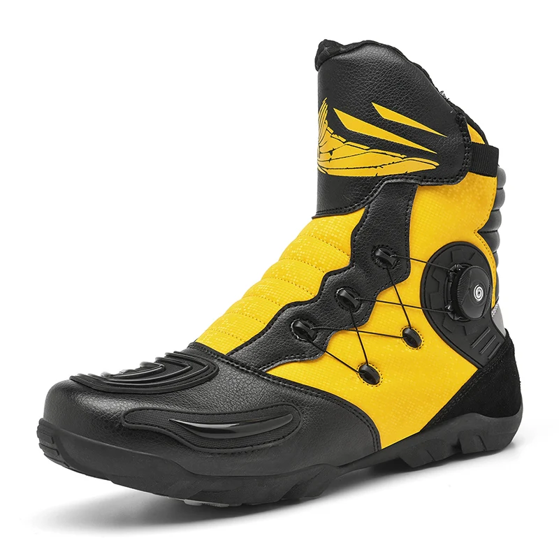 

Motorcycle protective boots retro high top riding shoes men's four seasonal fashion off-road boots travel equipment cycling boot
