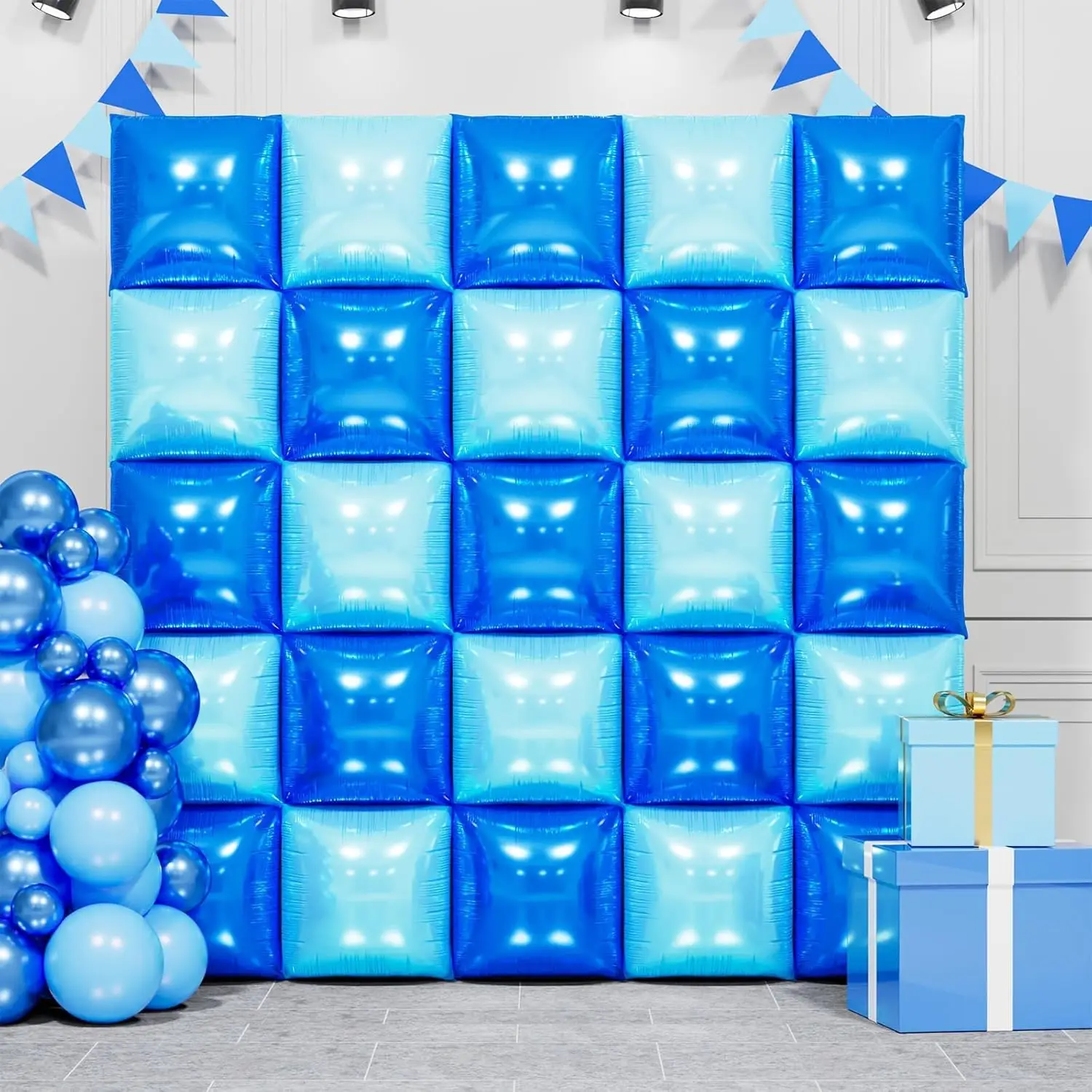 50 Pieces of Square Double-Sided Aluminum Foil Balloon Walls, Birthday Parties, Anniversaries, Wedding Season, Valentine\'s Day