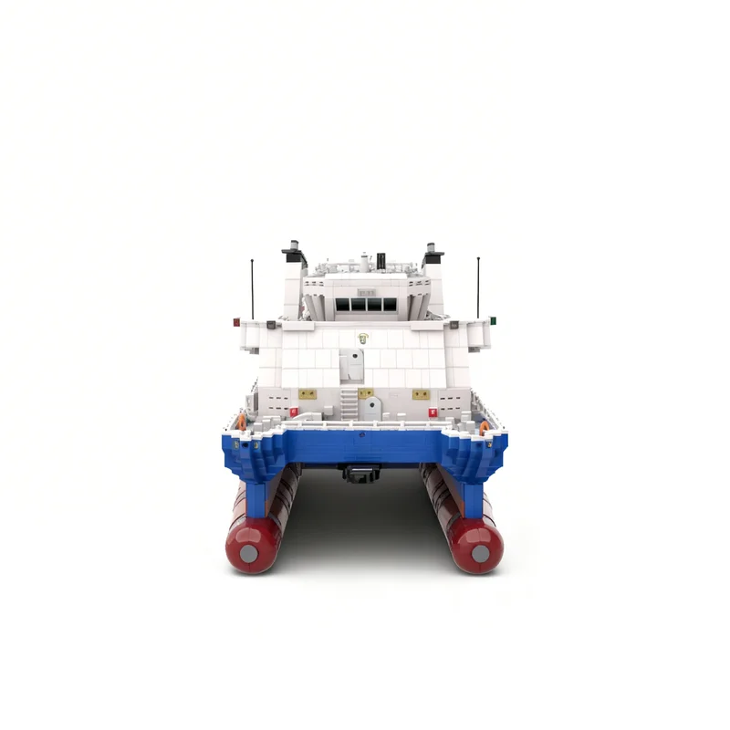 7330 деталей MOC: Немецкий круизный корабль береговой охраны «БОРКУМ» (модель корабля SWATH), конструктор, рождественский подарок, игрушка для демонстрации.