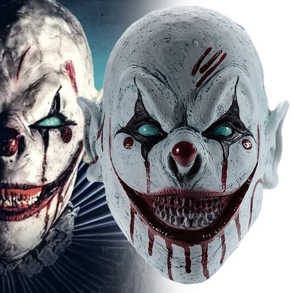 

Movie The Jack in the Box Cosplay Mask Adult Terror Clown Masks Terrifying Bloodshed Helmet Halloween Prop