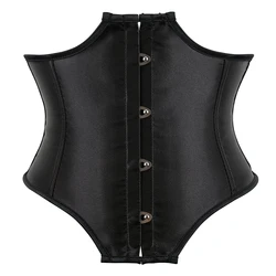 10.24 Inches Waist Belt Cincher Satin Black Underbust Corset Shaper Short Torso Corselet