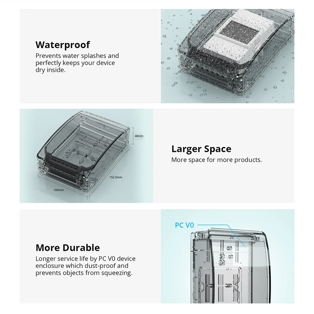 Caixa à prova d'água SONOFF R2 IP65 resistente à água com maior espaço compatível com TH Elite POW Elite M5 TX Utilmate NSPanel Pro