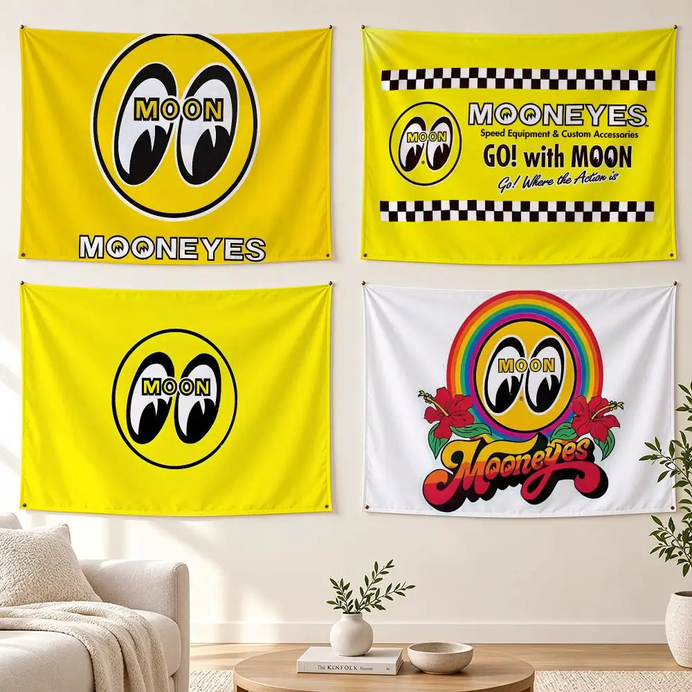 MOONEYES Flags Banner For Bedroom Outdoor Living Room Restaurant Bar Wall Decor Party