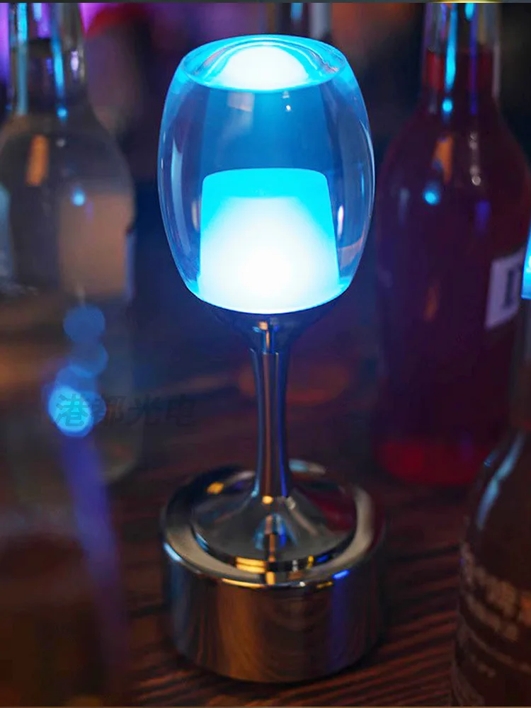 LED rechargeable wine glass table lamp, bar lighting decoration, KTV table lamp, outdoor atmosphere lamp, camping bar