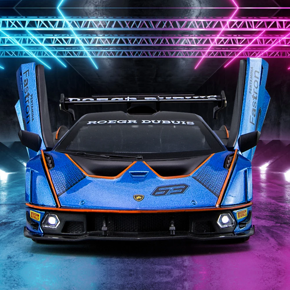 1:24 لامبورغيني SCV12 سبيكة سيارة رياضية نموذج محاكاة التراجع الصوت والضوء لعبة سيارة معدنية للأطفال زخرفة