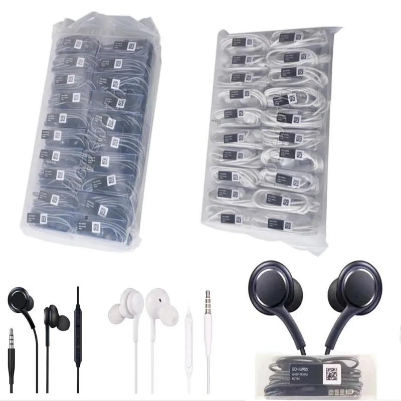 

200Pcs Stereo Sports In-ear Earphones With Mic 3.5mm Jack Control Box Wired Headset For Samsung Galaxy S6 S7 S8 S10 Xiaomi Phone