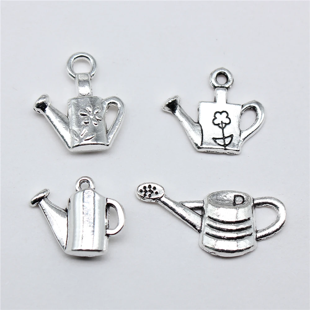 10 sztuk konewka kwiatowa Charms antyczne srebro kolorowe wisiorki DIY rzemiosło dokonywanie ustaleń ręcznie robiona biżuteria tybetańska