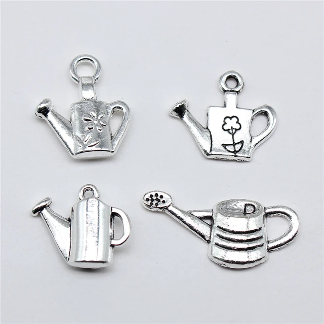 10 sztuk konewka kwiatowa Charms antyczne srebro kolorowe wisiorki DIY rzemiosło dokonywanie ustaleń ręcznie robiona biżuteria tybetańska
