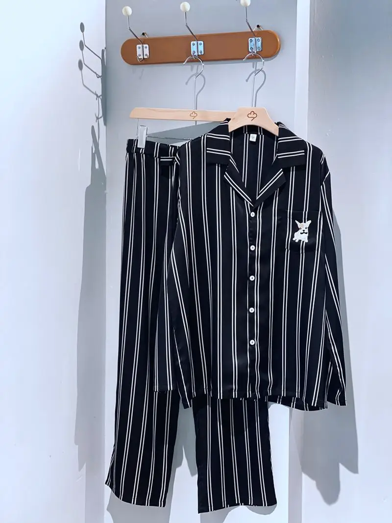 

2023 Spring Summer Chic Women's Pantsuits High Quality Elegant Stripe Shirt+Pants Two Piece Set C266