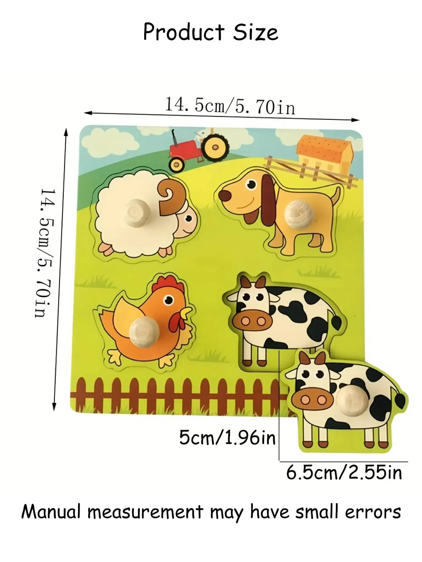 1 Set Shape Matching Farm Animals Puzzle Children\'s Enlightenment Early Education Cognitive Benefits Intelligence Toys