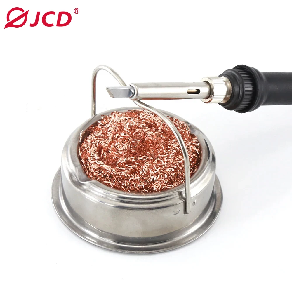 JCD Desoldering Soldering Iron Mesh Filter Cleaning Nozzle Tip Clean Cleaner Dross Cleaning Copper Wire Ball Tin Remove Box