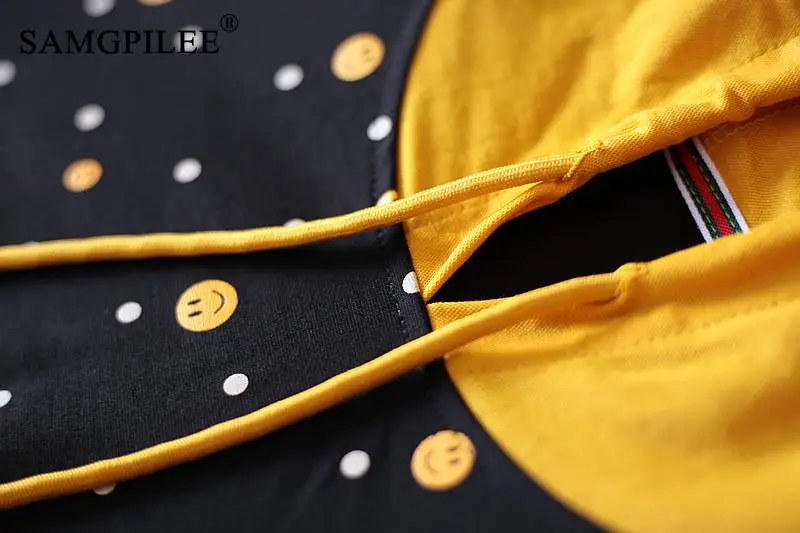 Fashion Woman Blouses 2022 New Summer Korean Fashion Trendy Polka Dot Contrast Hooded Straight Oversized T Shirt Women 4XL