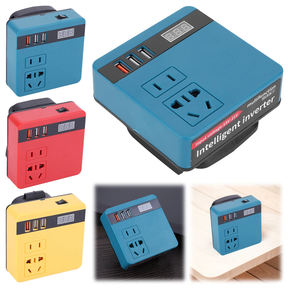 

120W Lithium Battery Inverter DC 18-21V To AC 220V Electric Tool Battery Inverter for DeWalt Makita Milwaukee Battery