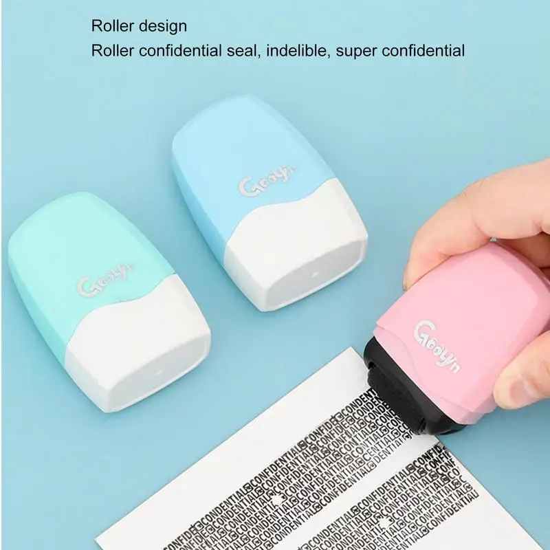 Privacy Roller Stamp Confidentiality Seal Applicator Blackout Roller Garbled Modification Roller Keep Your Documents Secure