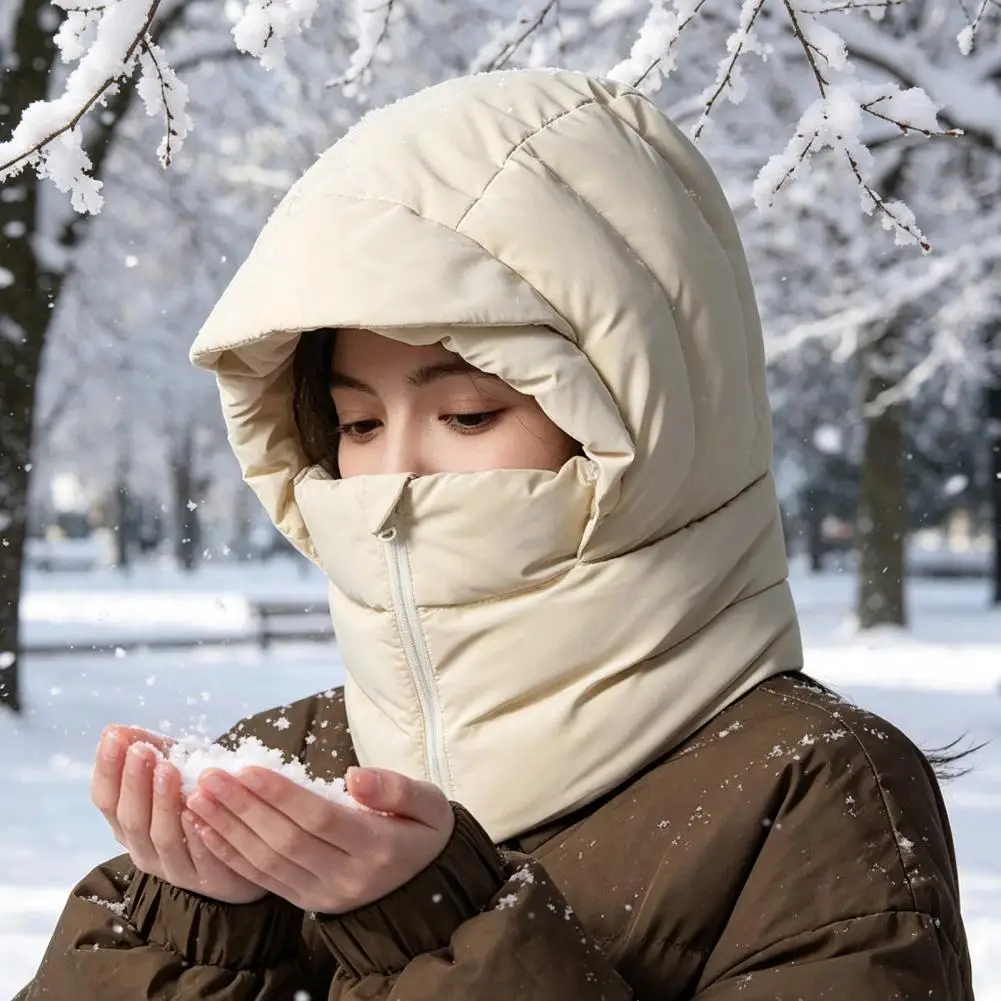 Women Winter Balaclava Hat Wind-Resistant Face Mask Hat for Cold Weather Thermal Hooded Scraf Hat for Outdoor Ski Cycling