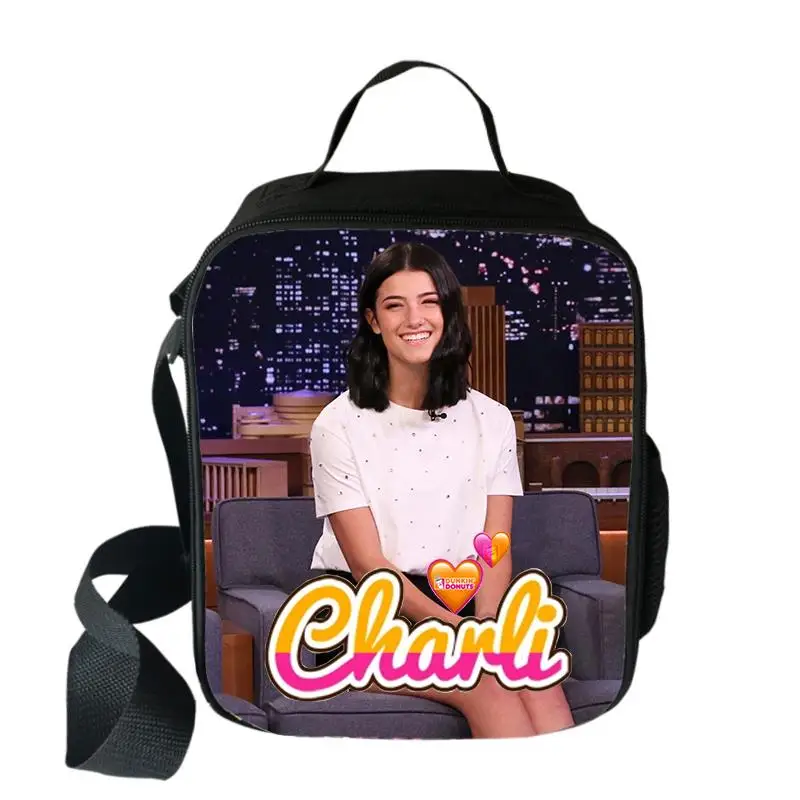 

Trendy Youthful Charli D'Amelio 3D Print Crossbody Insulated Handbags Ice Bags Lunchbox Thermal insulation Food Lunch Bag