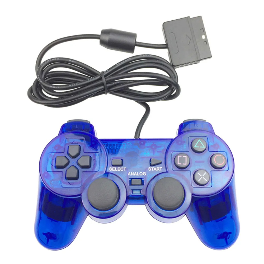 

Transparent Blue Color For PS2 Wired Controller With Dual vibration