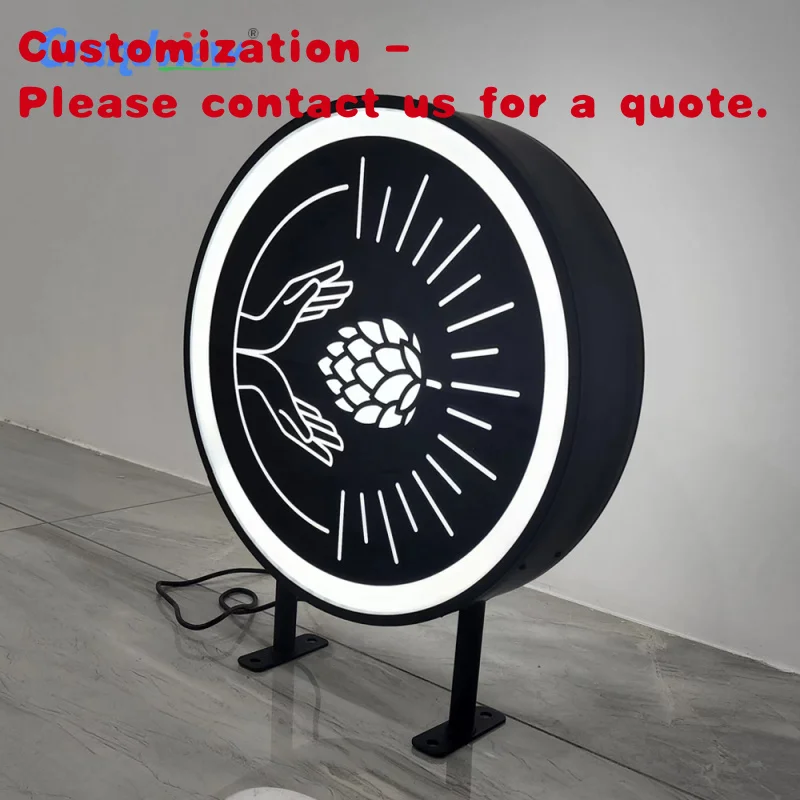 

custom.Wall Mount Rotating Sign Led Plastic Double Side Mould-projection Famous Beer Pub Signage Light Box