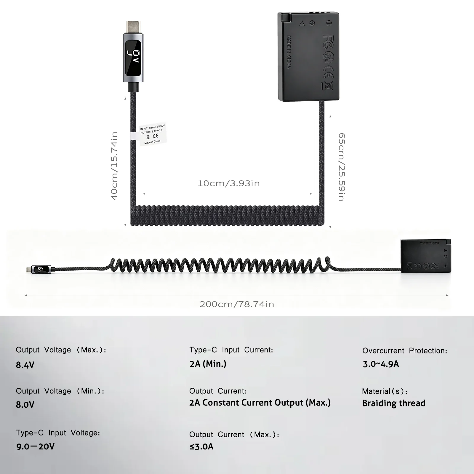 Massate LP-E17 LP E17 Dummy Battery 9V PD DR-E18 Adapter for Canon EOS R50 R10 RP M50 Mark II 200D 850D 77D Rebel T6i T6s T7i