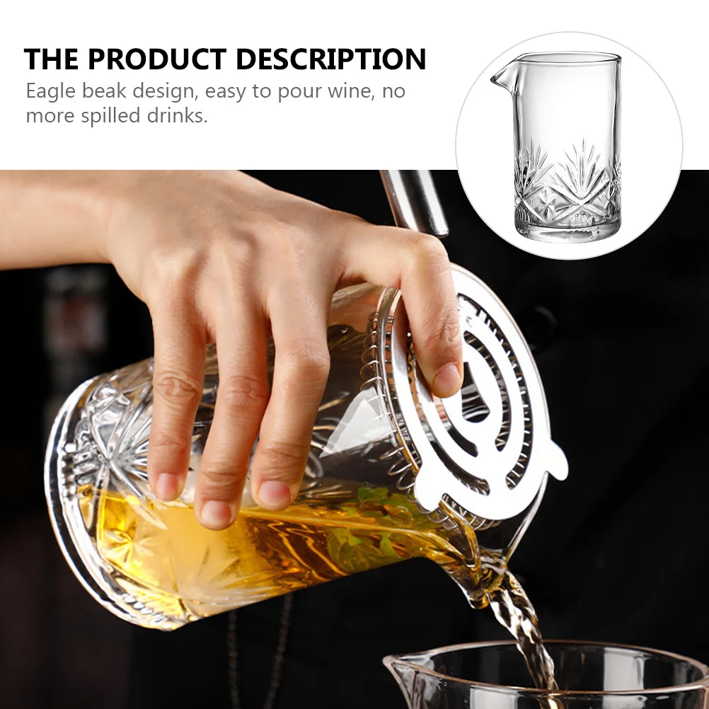 

700ml Mixing Pitcher Thicken Bottom Easy Pouring No Spill Cocktails Cocktail Mixing Glass Stirring Glass for Bar