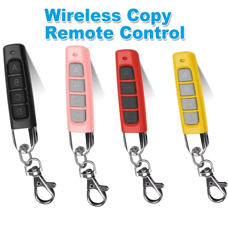 433MHz Remote Control 4CH Car Key Copy Duplicator Home Garage Door Gate Opener RF Clone Controller Electric Door Key Fob Kit Set