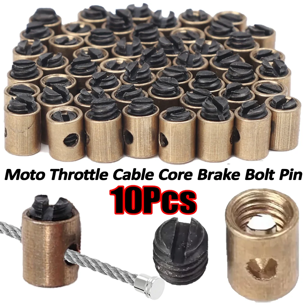 10/5Pcs Motorcycle Throttle Cable Core Brake Bolt Pins Motobike Motocross Beach Bike Throttle Pull Cable Brake Stop Bolt Pin