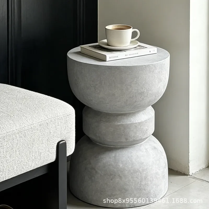 Geometric Edge Coffee Table Imitation Marble Small Apartment Living Room Balcony Art Corner Side Table for B&B Home Decor