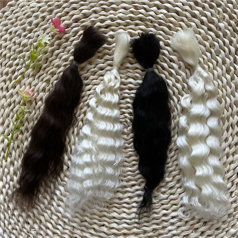 Latest Many Colors Culry White Reborn Dolls Mohair Black Brown Colors DIY BJD Doll Reborn Doll Hair Wigs Accessories