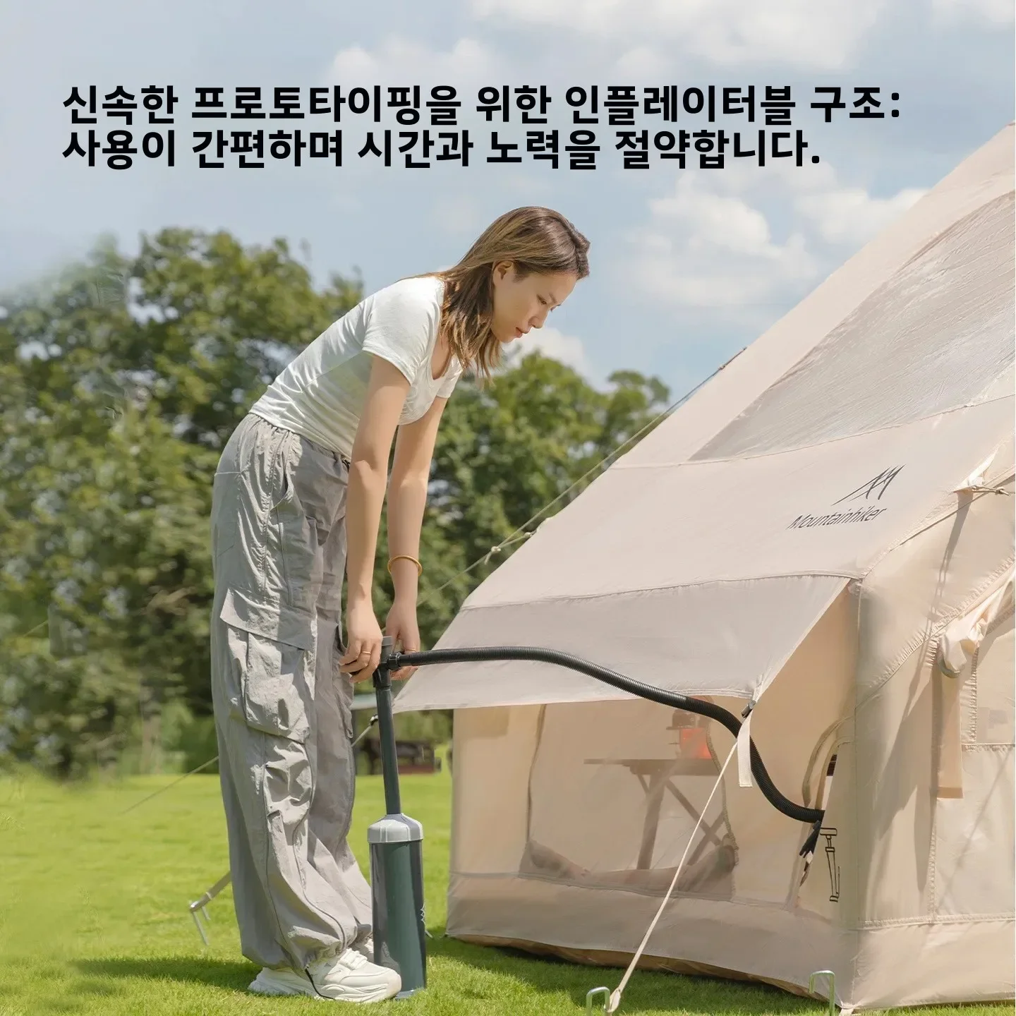 MOUNTAINHIKER Lightweight Portable Inflatable Oxford Cloth Roof Tent for Camping Outdoor Star Gazing Self-Driving Tour