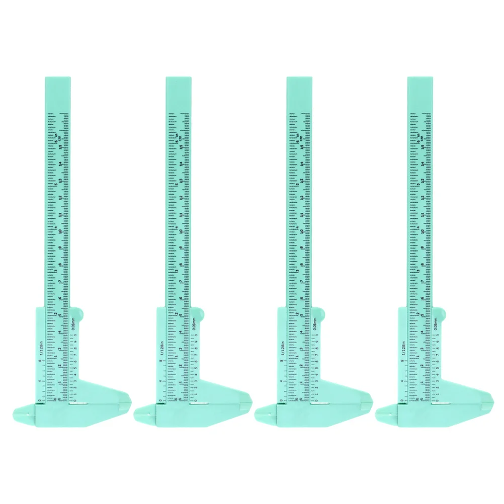 

4pcs Plastic Vernier Caliper 15Cm Metric Mini Caliper Ruler For External Internal Step Depth Measurement Lightweight Durable
