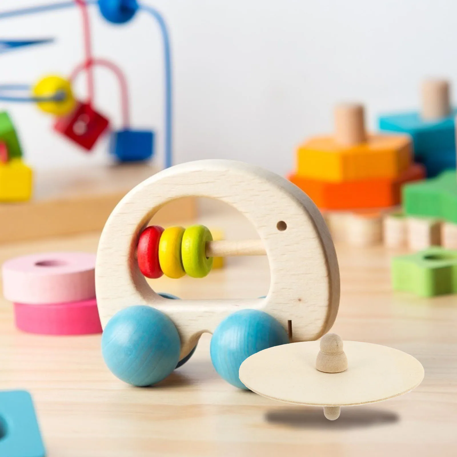 

12Pcs Wooden Gyroscope DIY Painting Tops Educational Kids Hand Eye Coordination Fun Gyroscope Coloring Craft