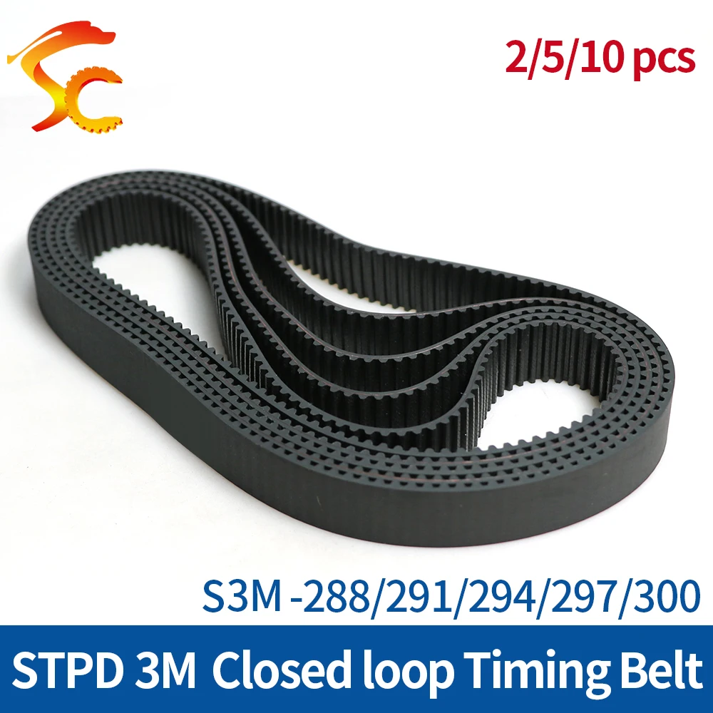 

3D printer closed loop S3M Timing Belt length 288/291/294/297/300mm rubber Drive Belt width 6/10/15mm