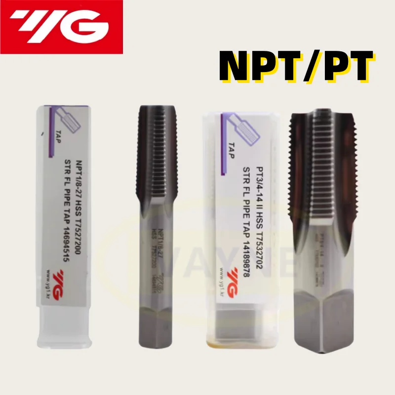 

1 шт. YG-1 HSS труба с прямой канавкой, метчик NPT PT 1/16 1/2 1/4 3/4 3/8 1 дюйм